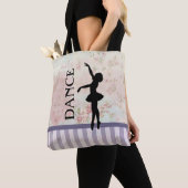 Dance - Ballerina Silhouette over  achtergrond Tote Bag (Dichtbij)