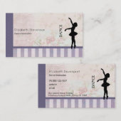 Dance - Ballerina Silhouette over  achtergrond Visitekaartje (Voorkant / Achterkant)