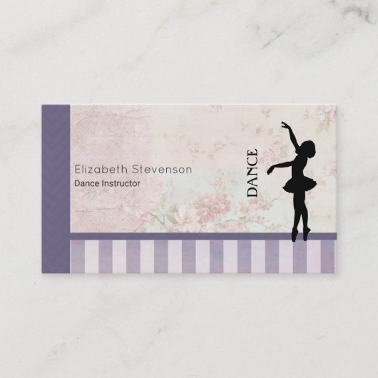 Dance - Ballerina Silhouette over  achtergrond Visitekaartje (Voorkant)