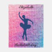 Dance Ballet Aangepaste Ballerina over de hele dag Fleece Deken (Voorkant)
