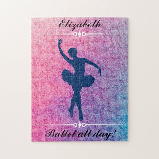 Dance Ballet Aangepaste Ballerina over de hele dag Legpuzzel (Verticaal)
