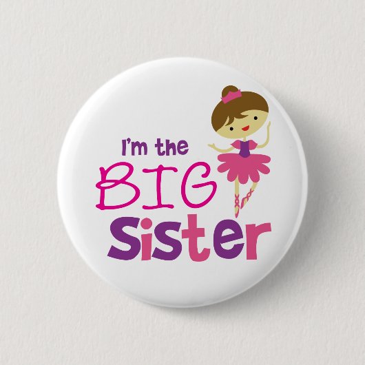 Dance Ballet Big Sister Ronde Button 5,7 Cm (Voorkant)