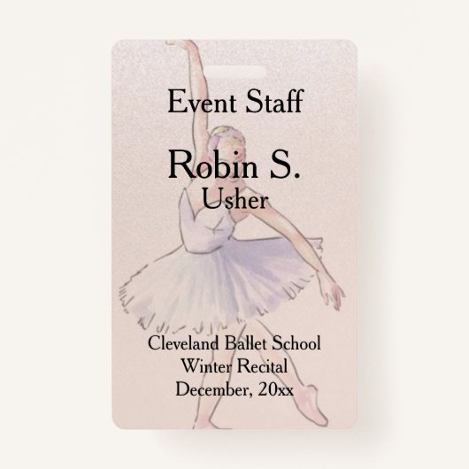 Dance Ballet Overweging Event Badge (Voorkant)