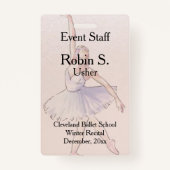 Dance Ballet Overweging Event Badge (Achterkant)