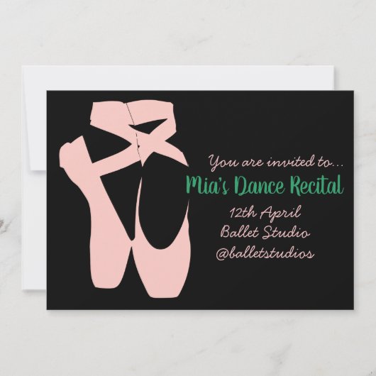 Dance ballet Overweging-uitnodiging Kaart (Voorkant)