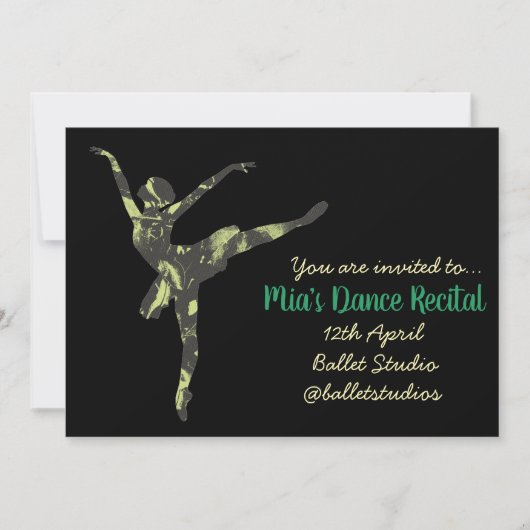 Dance ballet Overweging-uitnodiging Kaart (Voorkant)