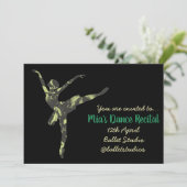 Dance ballet Overweging-uitnodiging Kaart (Staand voorkant)
