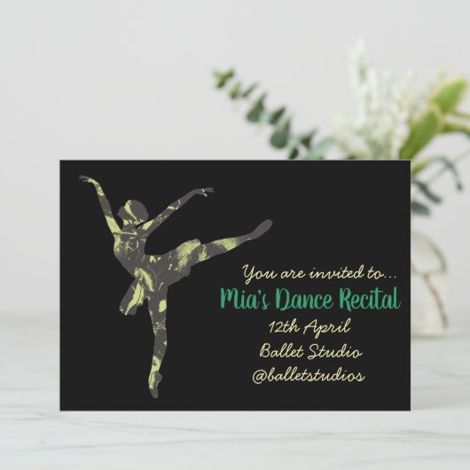 Dance ballet Overweging-uitnodiging Kaart (Staand voorkant)