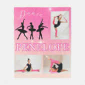 Dance Ballet Pink Gradient 3 Foto gepersonaliseerd Fleece Deken (Voorkant)