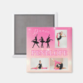 Dance Ballet Pink Gradient 3 Foto gepersonaliseerd Magneet (Voorkant / Achterkant)