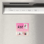 Dance Ballet Pink Gradient 3 Foto gepersonaliseerd Magneet (Insitu (Vaatwasser))