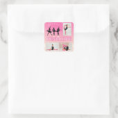 Dance Ballet Pink Gradient 3 Foto gepersonaliseerd Vierkante Sticker (Tas)
