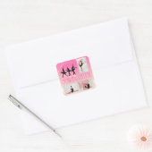 Dance Ballet Pink Gradient 3 Foto gepersonaliseerd Vierkante Sticker (Envelop)