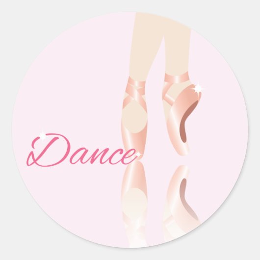 Dance Ballet Slippers Ronde Sticker (Voorkant)