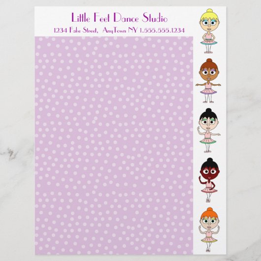 Dance/Ballet Studio Paars Letterhead Custom Briefhoofd (Voorkant)
