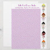 Dance/Ballet Studio Paars Letterhead Custom Briefhoofd (Voorkant / Achterkant)