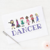 DANCE Ballet Tap Jazz Acro Hip Hop Lyrical Dancers Rechthoekige Sticker (Envelop)