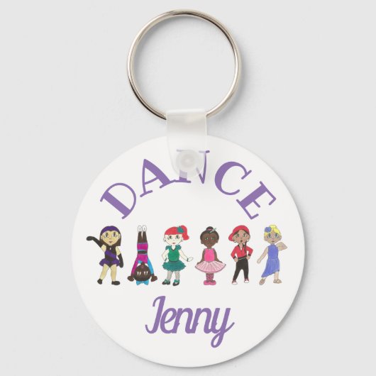 DANCE Ballet Tap Jazz Gepersonaliseerde Ballerina  Sleutelhanger (Voorkant)