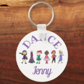 DANCE Ballet Tap Jazz Gepersonaliseerde Ballerina  Sleutelhanger (Voorkant)