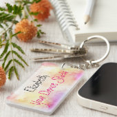 Dance begint met Custom Name en Dance Studio Sleutelhanger (Voorkant Rechts)