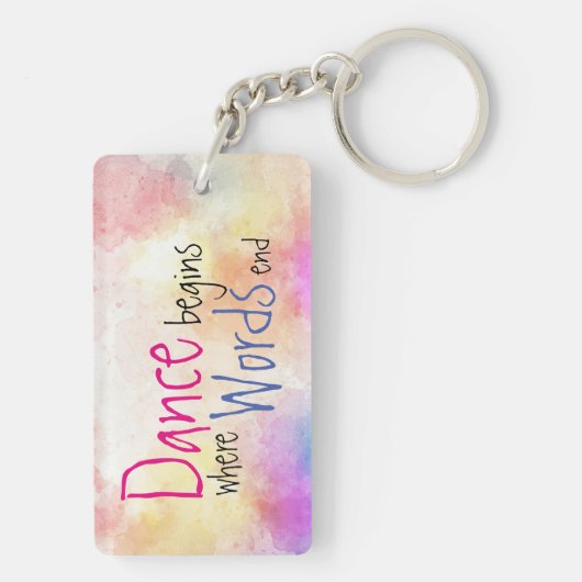 Dance begint met Custom Name en Dance Studio Sleutelhanger (achterkant)