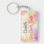 Dance begint met Custom Name en Dance Studio Sleutelhanger (Voorkant)