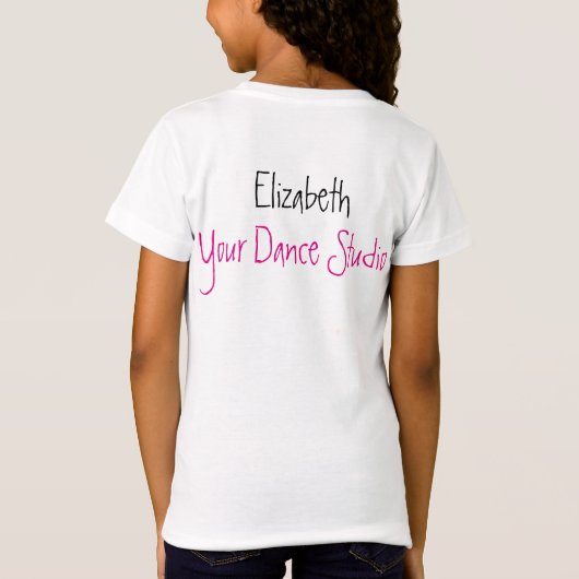Dance begint waar Words End Cute Name Tshirt (Achterkant)