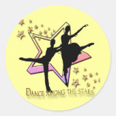 Dance between Stars Ronde Sticker (Voorkant)