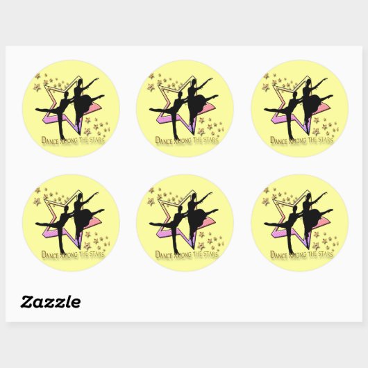 Dance between Stars Ronde Sticker (Vel)