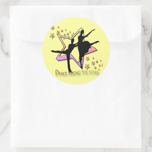 Dance between Stars Ronde Sticker (Tas)