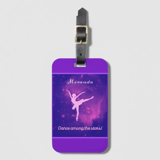 Dance between the Stars Ballerina Galaxy Bagagelabel (Voorkant (verticaal))