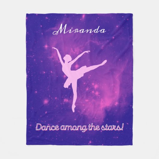 Dance between the Stars Ballerina Galaxy Fleece Deken (Voorkant)