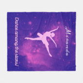 Dance between the Stars Ballerina Galaxy Fleece Deken (Voorkant (Horizontaal))
