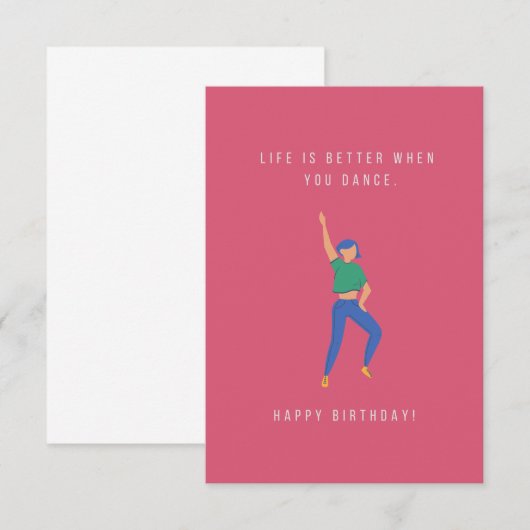 Dance Birthday Card (Voorkant / Achterkant)