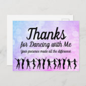 Dance Birthday Party Bedankt Briefkaart (Voorkant / Achterkant)