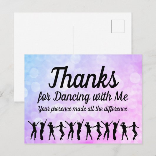 Dance Birthday Party Bedankt Briefkaart (Voorkant / Achterkant)