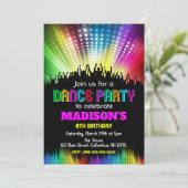 Dance Birthday Party Invitation Kaart (Staand voorkant)