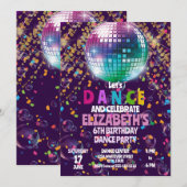 Dance Birthday Party Kinder Custom Kaart (Voorkant / Achterkant)