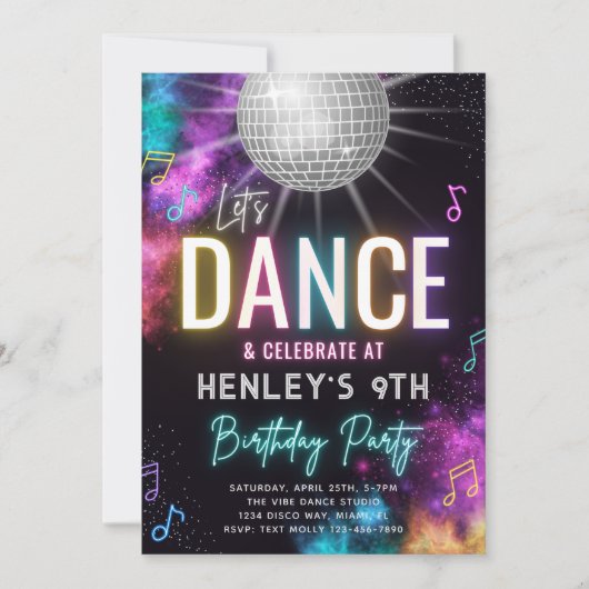 Dance Birthday Uitnodiging | Uitnodiging (Voorkant)