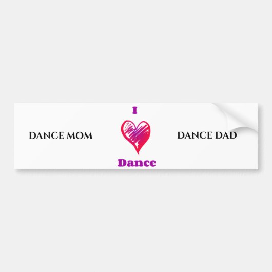 Dance bumper sticker. "mama en vader" bumpersticker (Voorkant)