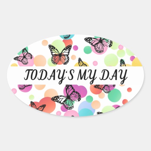 Dance butterflies Garden Ovale Sticker (Voorkant)