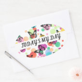 Dance butterflies Garden Ovale Sticker (Envelop)