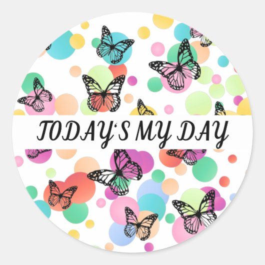 Dance butterflies Garden Ronde Sticker (Voorkant)