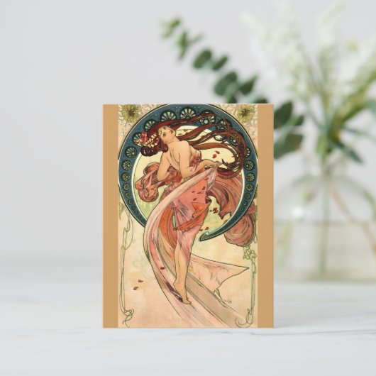Dance by Alfons Mucha - Art Nouveau Briefkaart (Staand voorkant)