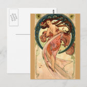 Dance by Alfons Mucha - Art Nouveau Briefkaart (Voorkant / Achterkant)