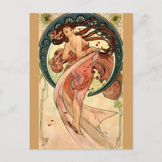 Dance by Alfons Mucha - Art Nouveau Briefkaart (Voorkant)