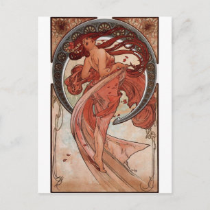 Dance by Alphons Mucha Briefkaart