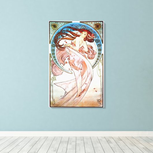 Dance by Alphonse Mucha Canvas Afdruk (Insitu (Houten vloer))