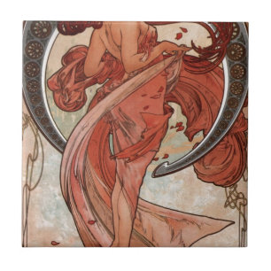 Dance by Alphonse Mucha Tegeltje