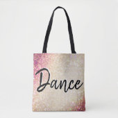 Dance Canvas tas | Faux Gold en roze glitter (Voorkant)